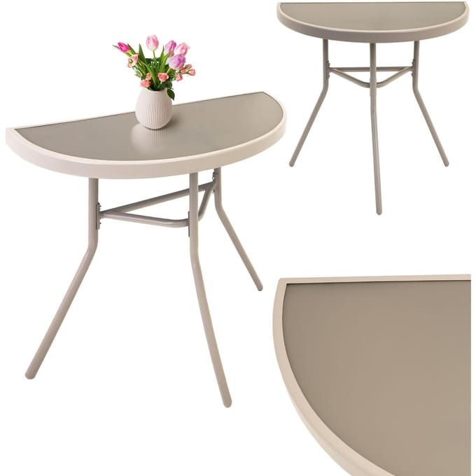 Stalen balkontafel Tuintafel voor terras Gehard glas voor tuin