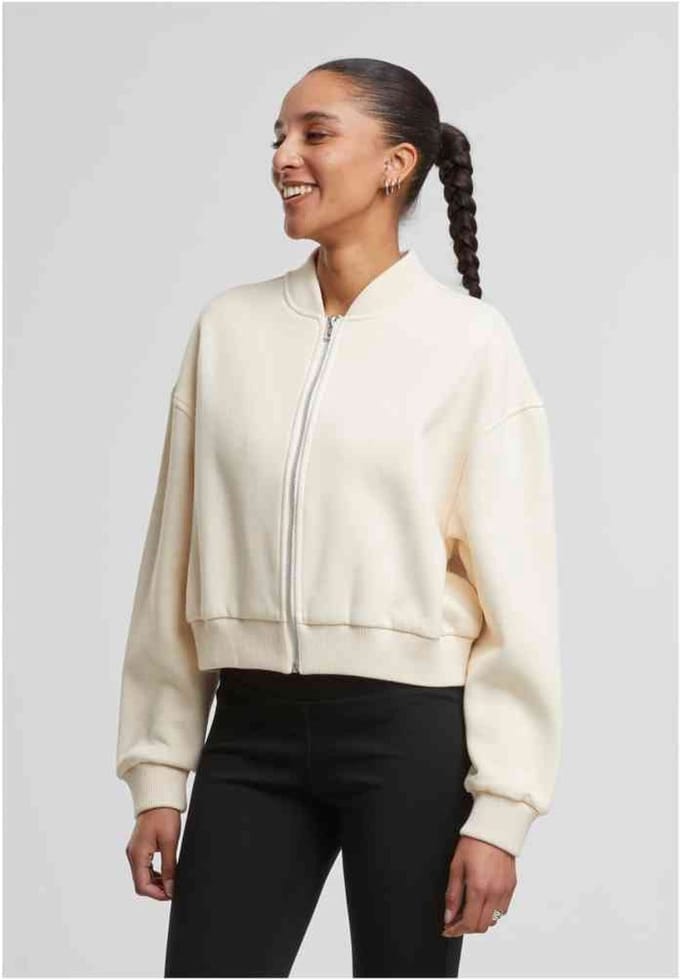Urban Classics - Short Sweat Sweater/trui met rits - XS - Creme