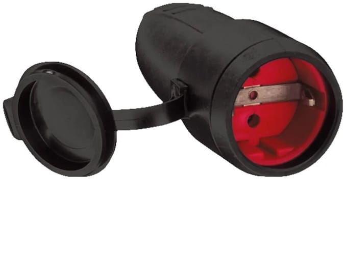 Bachmann 919.176 Koppeling met randaarde Rubber, Silicone Zwart IP20, IP44
