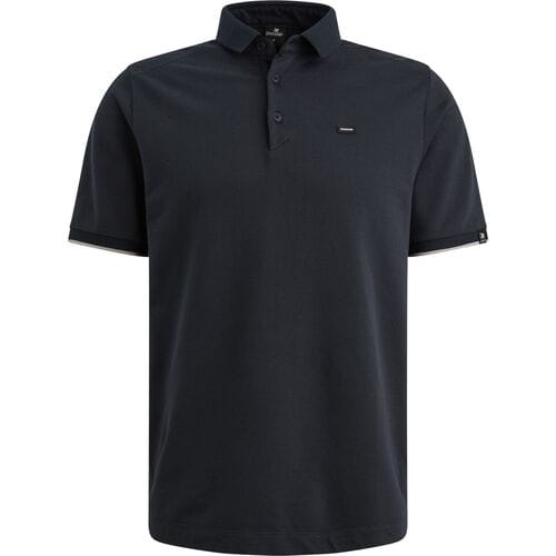 Vanguard blauwe heren polo   Rib kraag   Regular fit   Knoopsluiting   Duurzaam   Korte mouw Blauw XXL