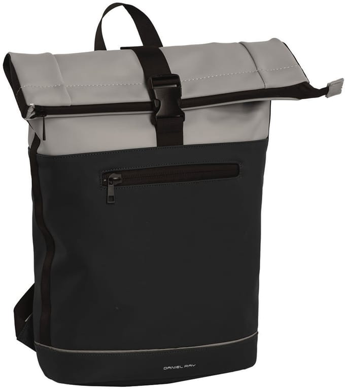 Daniel Ray Rockhampton Rolltop Laptop Rugzak Waterproof - 15,6 inch - Zwart / Lichtgrijs
