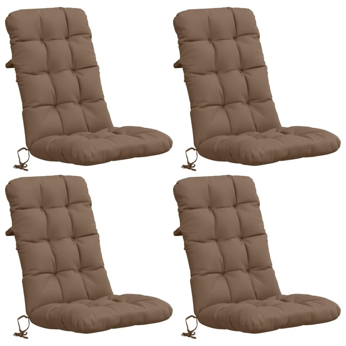 vidaXL - 4-delige - hoogrugkussen - VIANEN - 4 - st - 100% - Polyester - Taupe