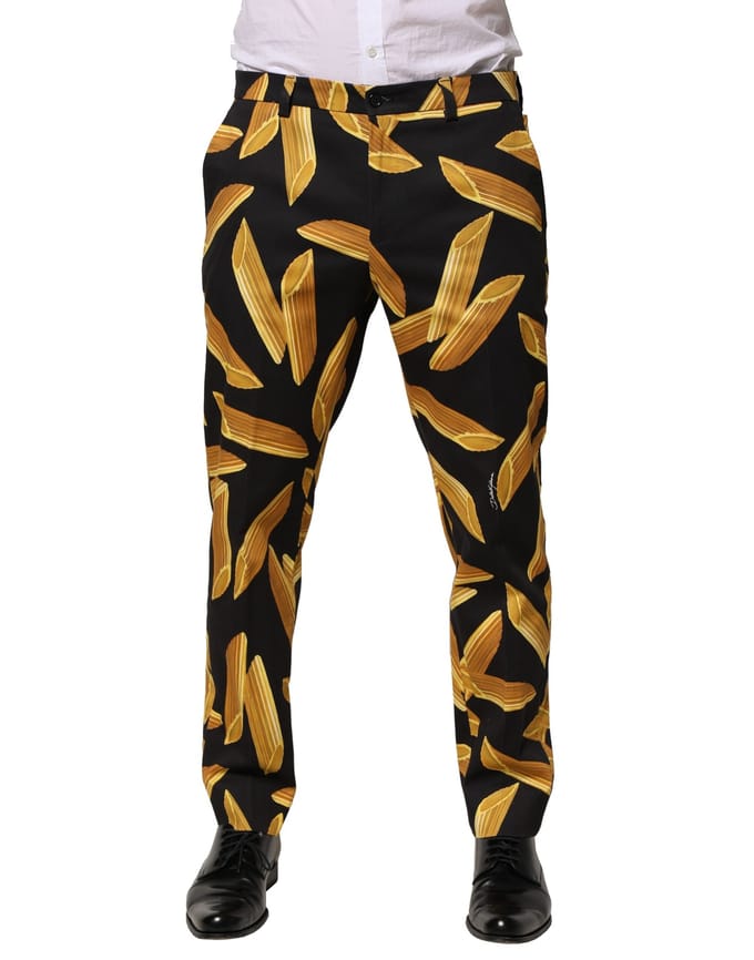 Pasta Print Zijden Broek
