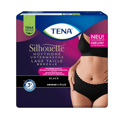 Tena Silhouette Plus Noir - Lage taille Medium - 6 pakken van 12 stuks