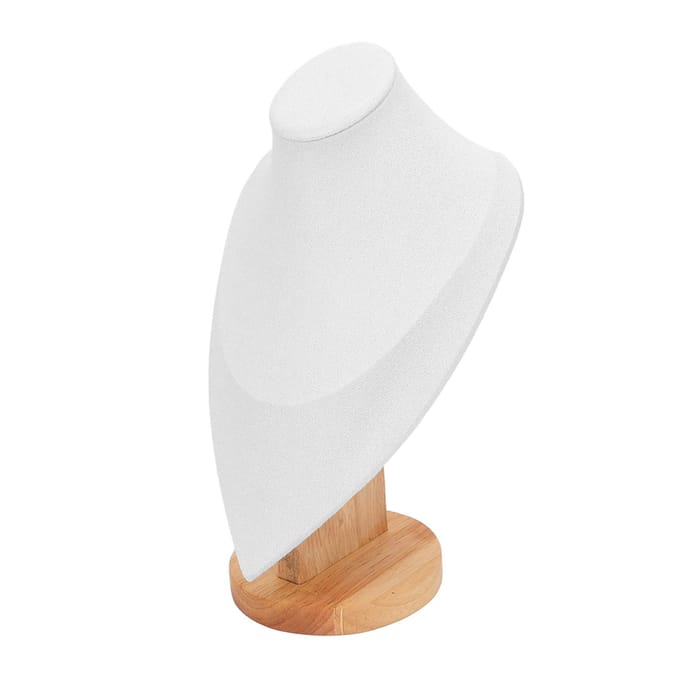 Porte-buste collier anti-rayures base stable chaîne présentoir à bijoux pour vitrine de magasin maison blanc