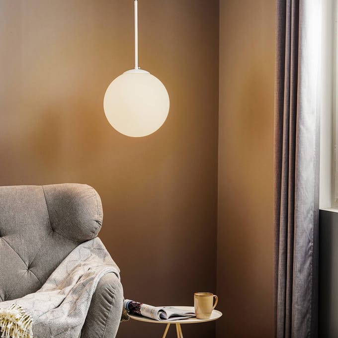 ALDEX Hanglamp Dione, 1-lamp, wit, 30 cm