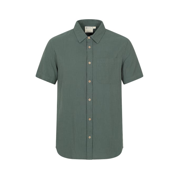 Mountain Warehouse Heren Palm Textuur Korte Mouwen Shirt (Groen)