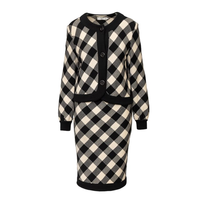 Valentino Studio geruite wollen set - jaren '90