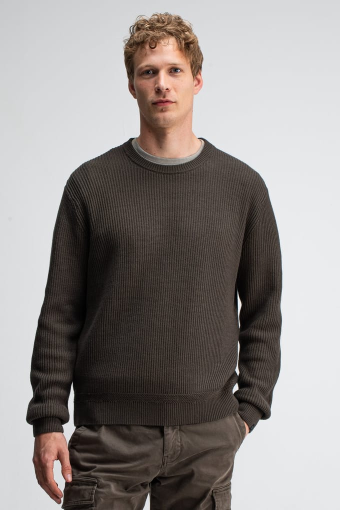 Butcher of Blue Galway Crew Mocha Brown Taglia: S | Maglioni a maglia Outlet | Uomo | Marrone