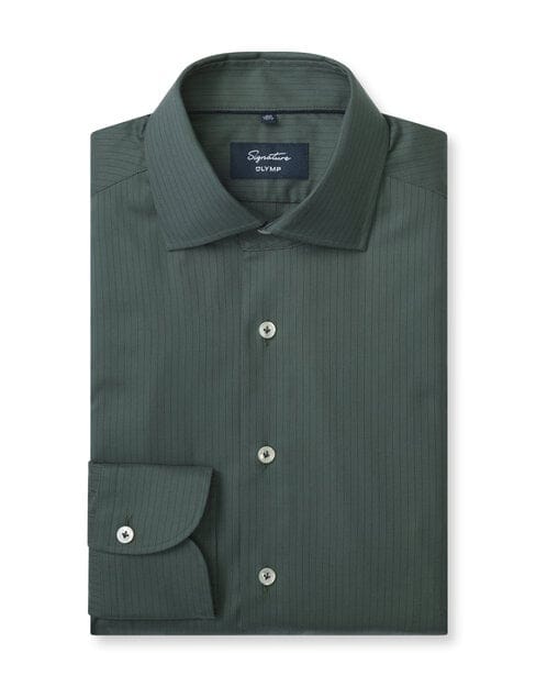 OLYMP Signature Overhemd, Tailored Fit, Signature Kent, Groen