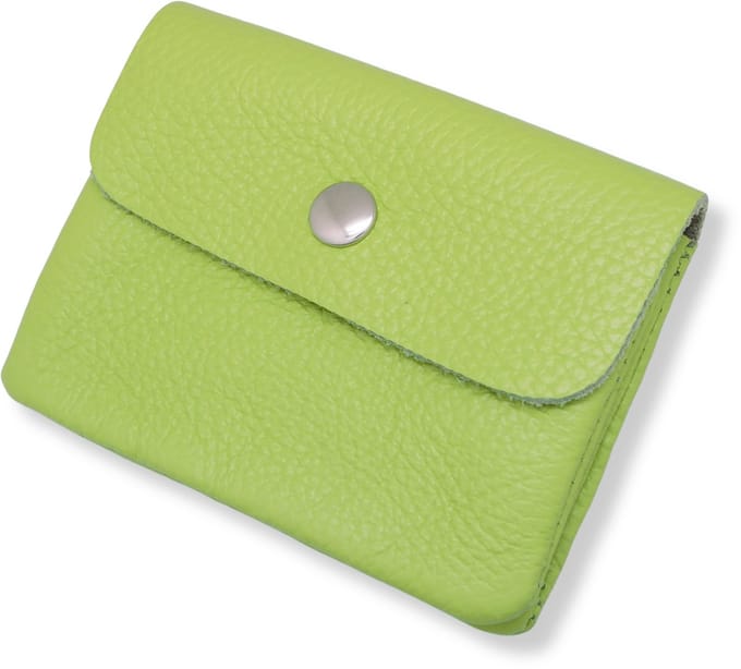 Bijoutheek Portemonnee Leer Italiaans Fluor Groen