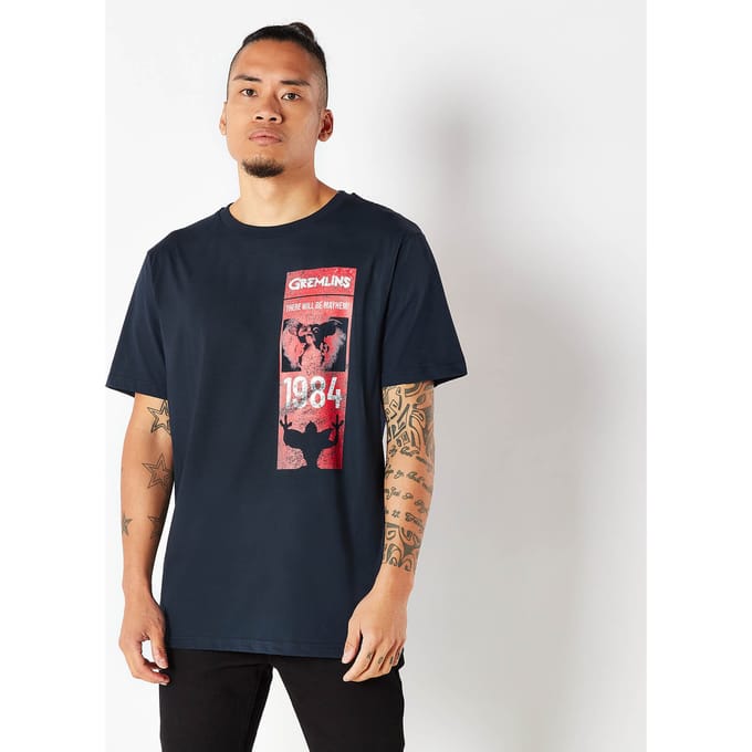 Gremlins Retro Cover Men's T-Shirt - Navy - XL