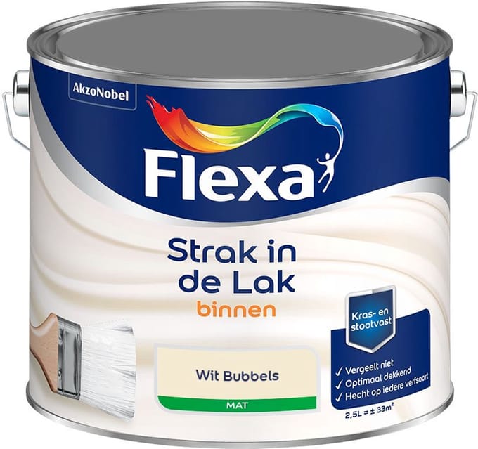 Flexa - Strak In De Lak Binnenlak Mat - Wit Bubbels - Mengverf - 2,5 L