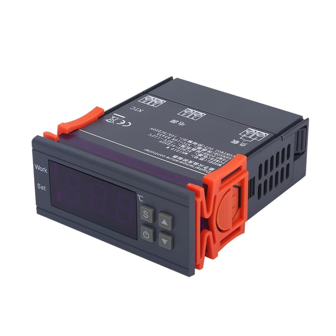 Mini Digitale Temperatuurregelaar 220V 10A LCD-display Thermostaat voor Koelkasten Boerderijen gray