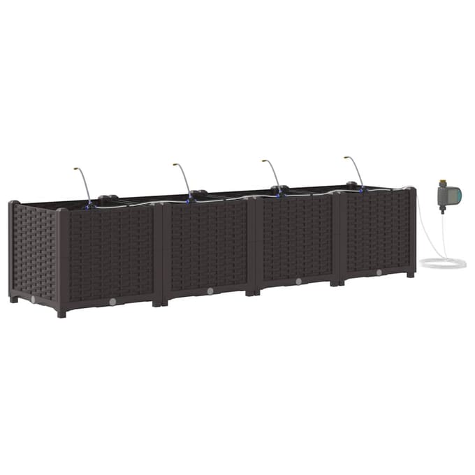 vidaXL - Plantenbak - 4 - st - Bruin - 160 - x - 40 - x - 37,5 - cm - PP