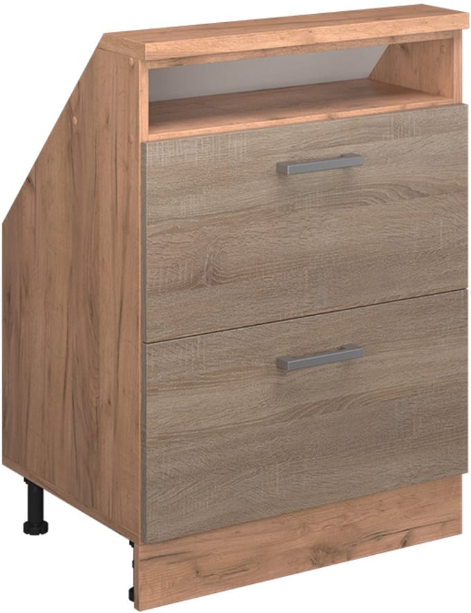 Vicco Rion Kast voor schuine wand – met 2 laden Sonoma/Goudkraft eik