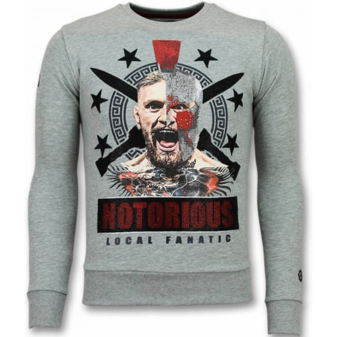 Conor Notorious Heren Sweater - Grijs