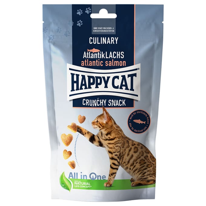 70g Happy Cat Culinary Crunchy Snack Atlantik Zalm Kattensnack