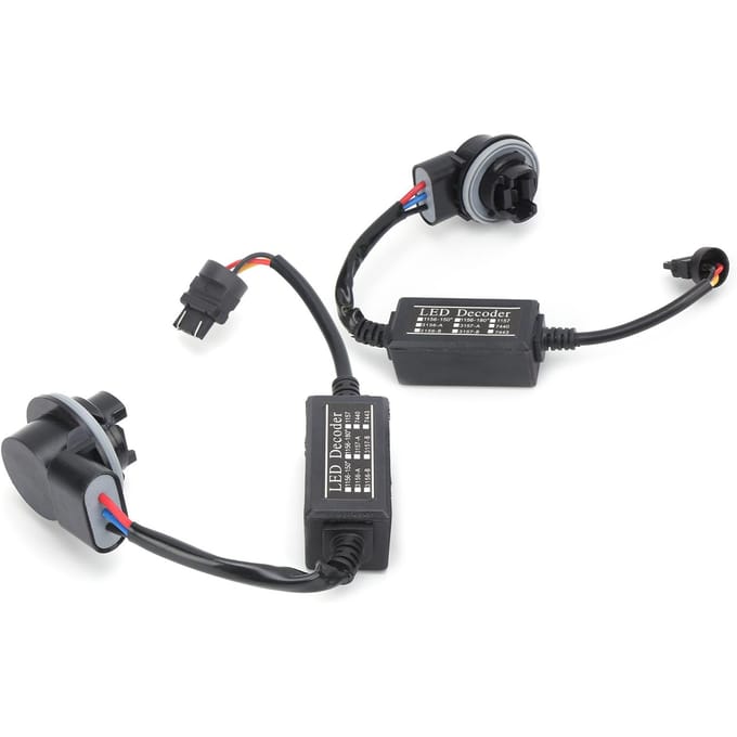 2 stuks 3157B LED Decoder Belastingsweerstand Canbus Knipperfoutvrije Canceller voor Auto Koplamp Mistlamp black