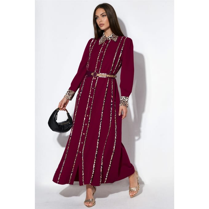 Leopardprint Maxi Shirtjurk