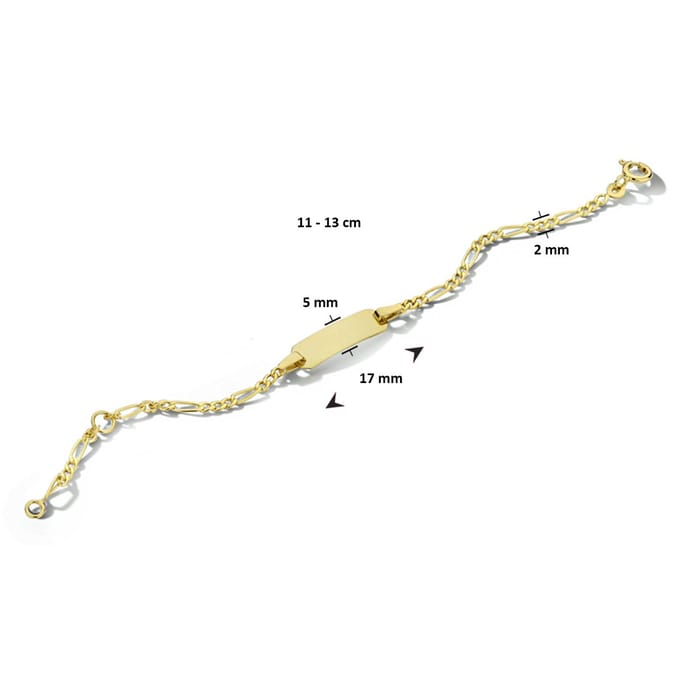 9k Graveerarmband Plaat 5,0 Mm  9 - 11 Cm