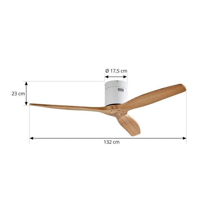 Lucande - Plafondventilatoren zonder verlichting - Hout, ijzer - H: 23 cm - wit, lichtbruin