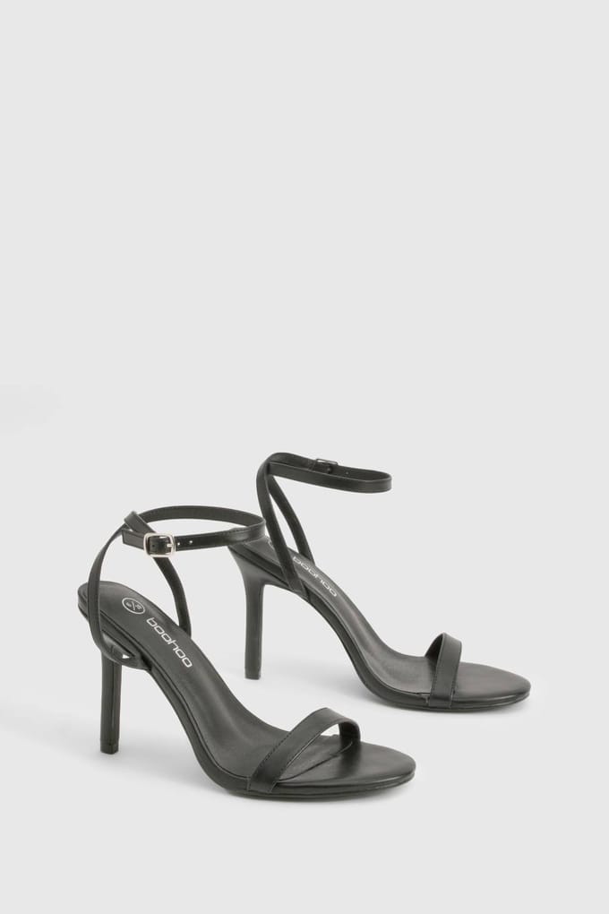 boohoo Dames Wide Fit Barely There Hakken | Black | Maat: 3