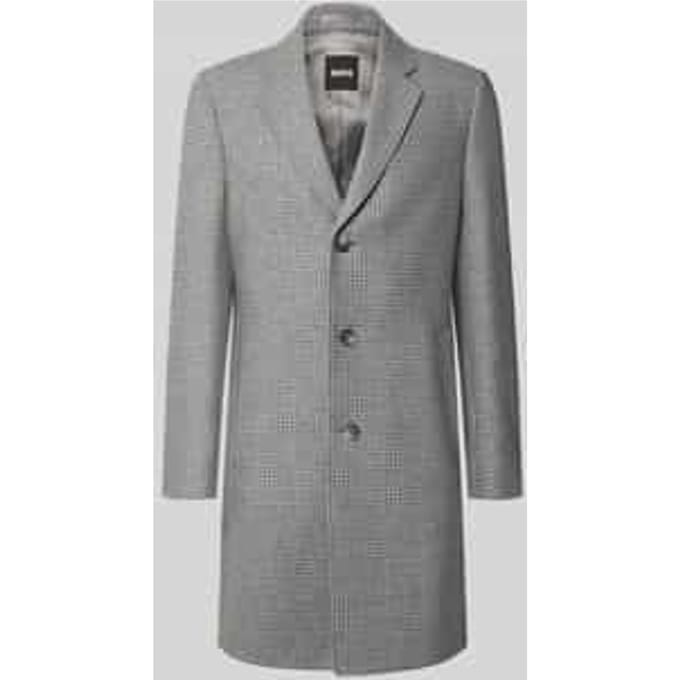Regular fit lange wollen jas met all-over motief model 'H-Hyde-Bib-E-264'