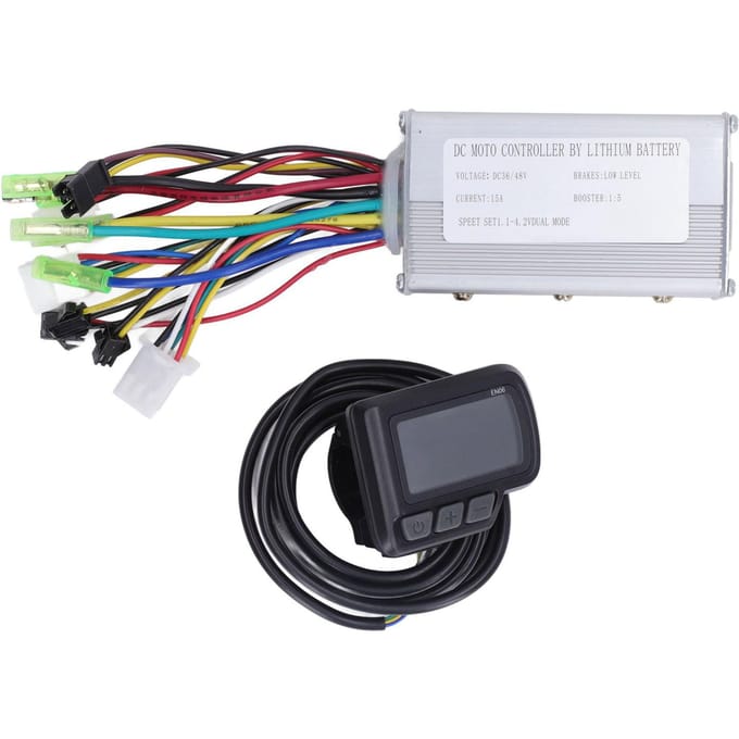 Kit de contrôleur de moteur sans balais 15 A 36 V 48 V avec écran LCD EN06 et interface USB pour vélo électrique white