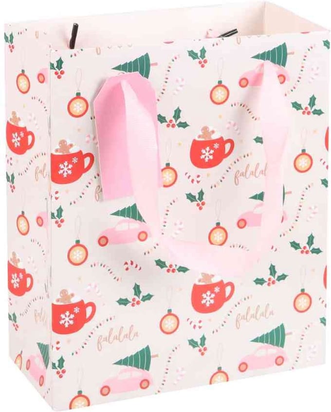Something Different - 23cm Medium Sugarplum Fun Christmas Print Cadeautas - Multicolours
