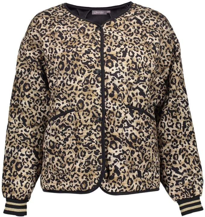 Geisha Vest Kort Step Jasje Met Leopard Print 55538 70 000999 Black/sand Dames Maat - M