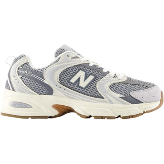 Sporty Slip-On Sneakers with Laces Wo - Grey