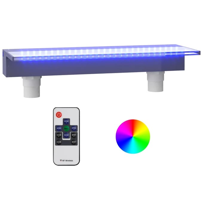 vidaXL - Watervaloverlaat - met - RGB - LED's - 60 - cm - acryl