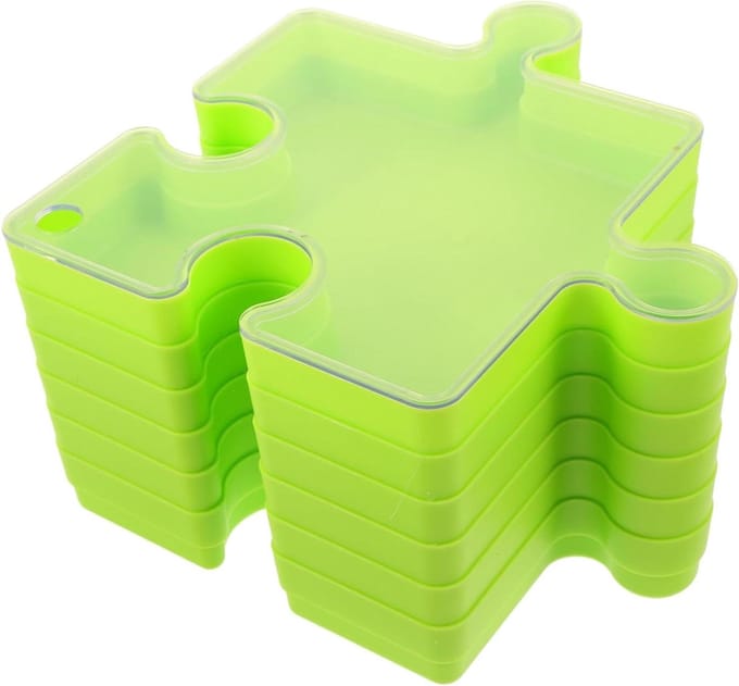 Puzzel Organizer Set - Opbergdozen Sorteerbakken - Hobby en Creatief - Stapelbaar en Draagbaar - 6 Delig - Groen