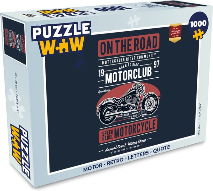 Puzzel Motor - Retro - Letters - Quote - Legpuzzel - Puzzel 1000 stukjes volwassenen