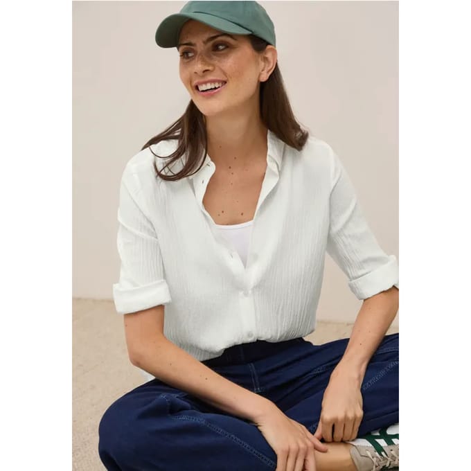 Overhemdblouse met structuur