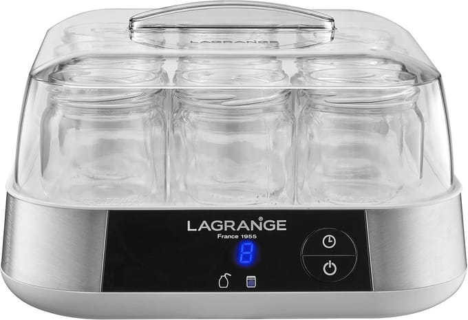 Yoghurtmaker met 9 glazen potten, programmeerbaar tot 15 uur, met automatische uitschakeling