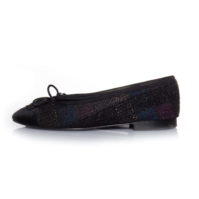 Chanel ponyskin en lurex ballerina