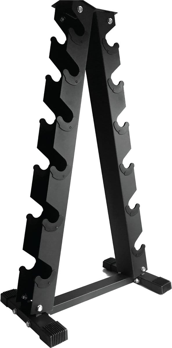 dumbbellrek 6-laags A-frame - tot 400 kg - staal - antislip voeten