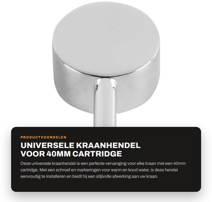 Dailygoods - Universele Kraanhendel voor 40mm Cartridge