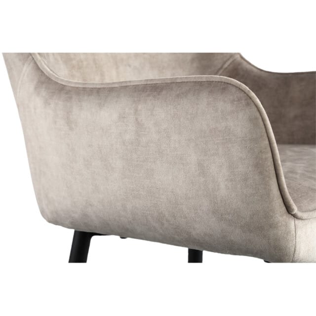 PTMD Fal Low Velvet Barkrukken - 60x54x95 cm - Khaki - Set van 2