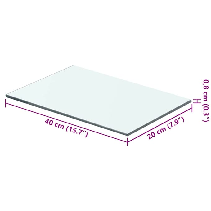vidaXL - Wandschap - transparant - 40x20 - cm - glas