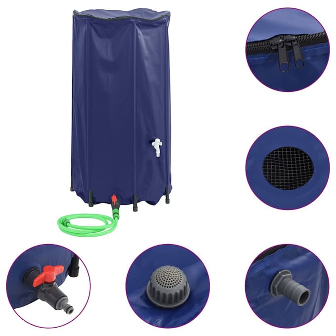 vidaXL Watertank met kraan opvouwbaar 250 L PVC