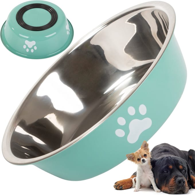 Hondenbak voor eten water metalen antislippoot 150ml