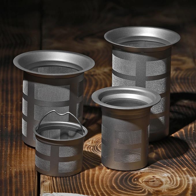 Titanium Gaas Thee-infuser Mand voor Theepot Theeketel Kop L gray