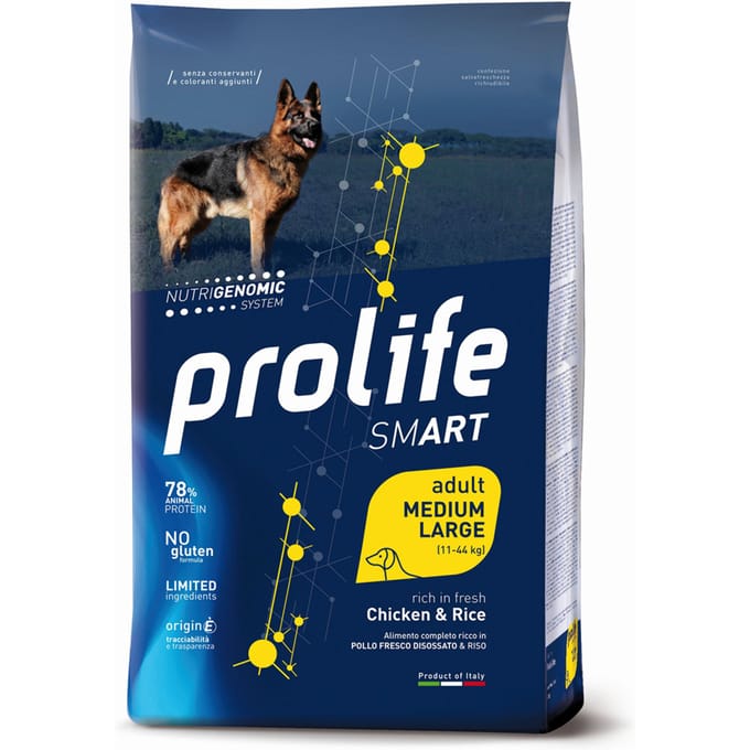 12kg Kip & Rijst Smart Adult Middelgroot/ Groot Ras Prolife Droge Honden