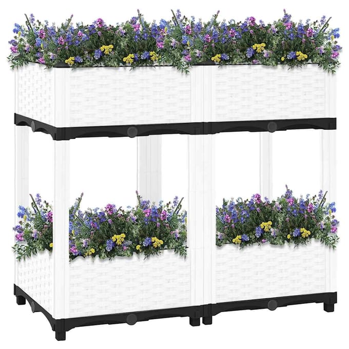 vidaXL - Plantenbak - verhoogd - 80x40x71 - cm - polypropeen