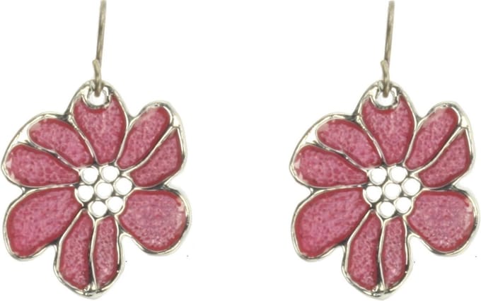 Behave - Oorhangers bloemvorm roze - Vrouwelijke retro look - Dames