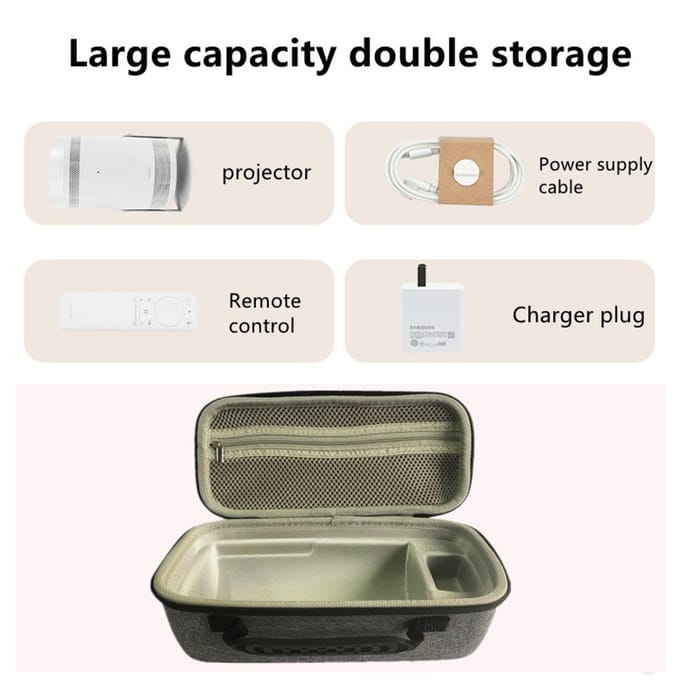 Étui de transport, boîte de rangement Portable de remplacement pour Samsung le projecteur Freestyle gris