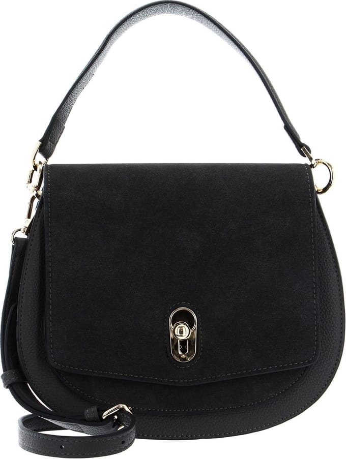 SEIDENFELT MANUFAKTUR Schoudertas SFM214 Midi Saddle Bag Antracite / Gold Grijs